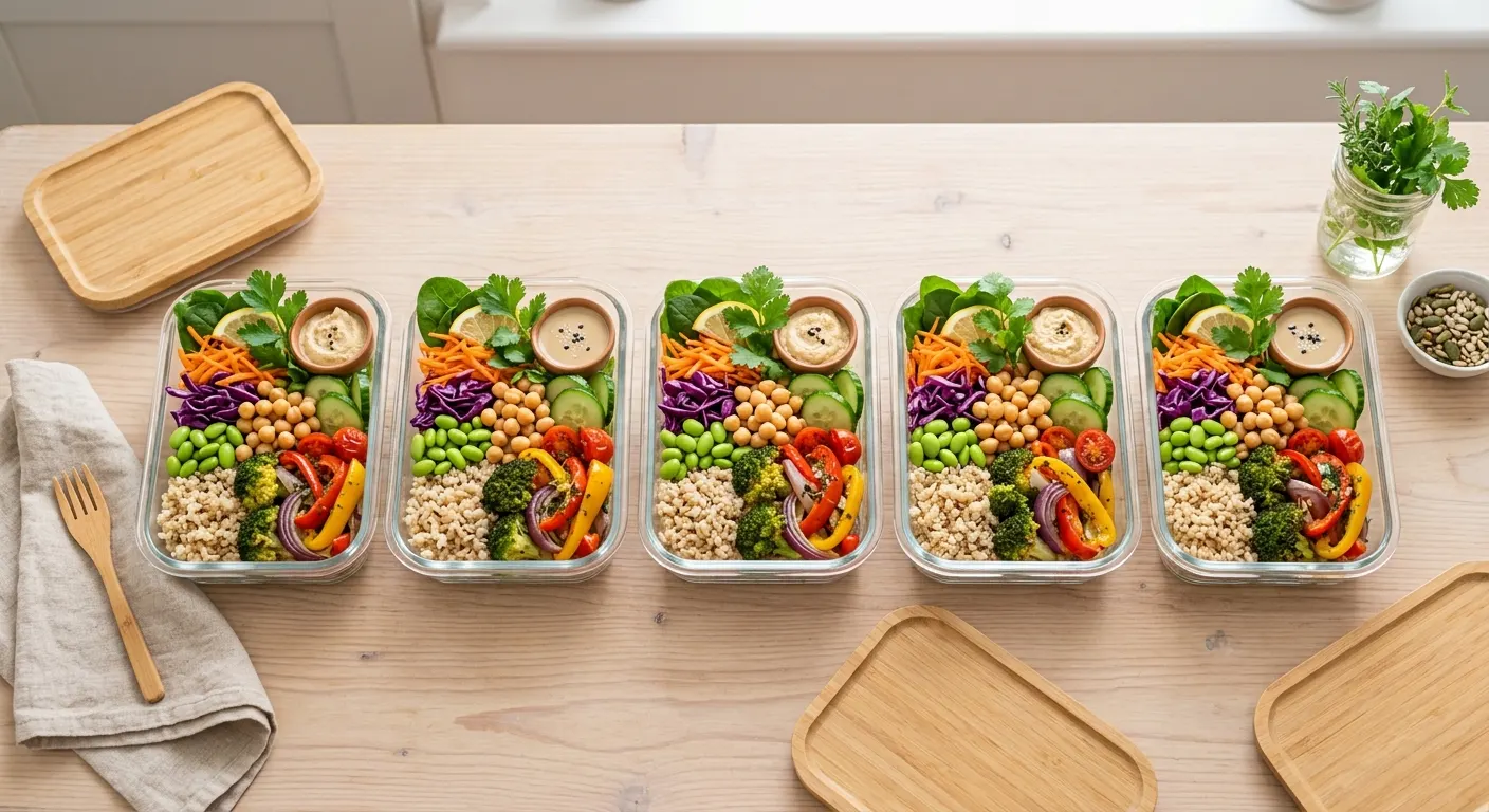 A weekly meal plan grid showing meals for each day.